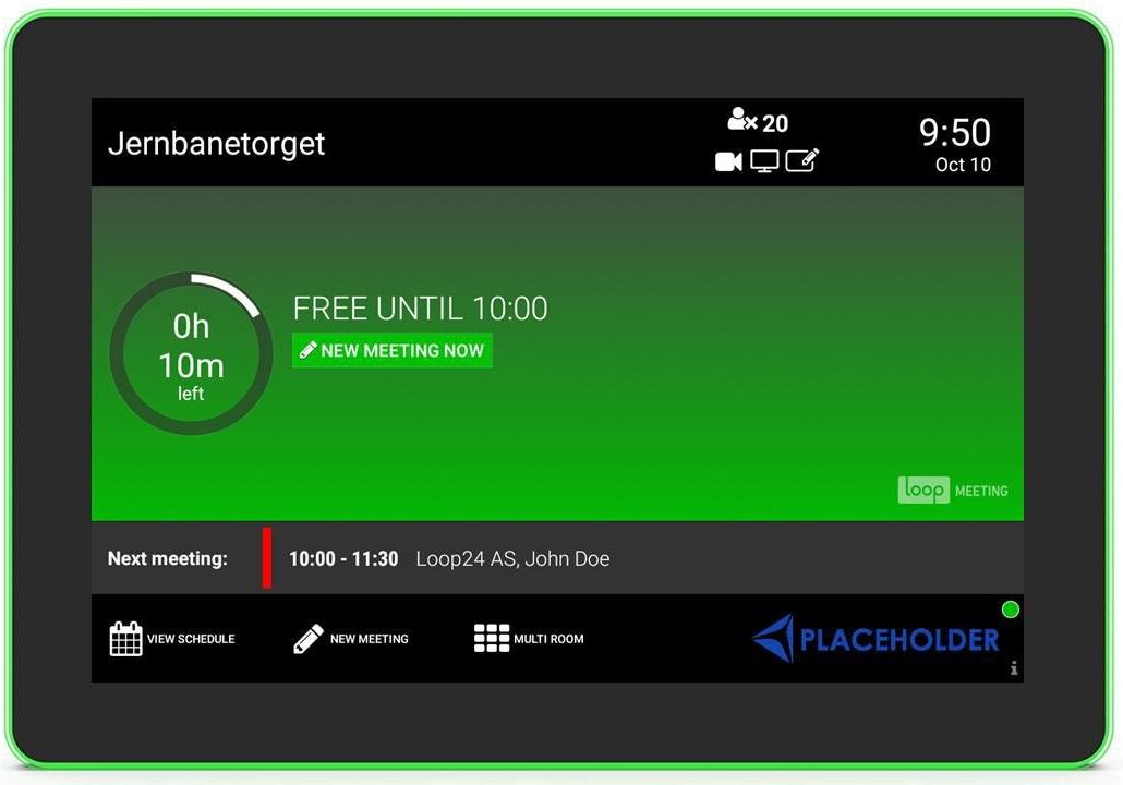 Loop24 LoopMeeting LM-1056T 10.1" Meeting Room Booking Touch Panel, 1280 x 800, PoE