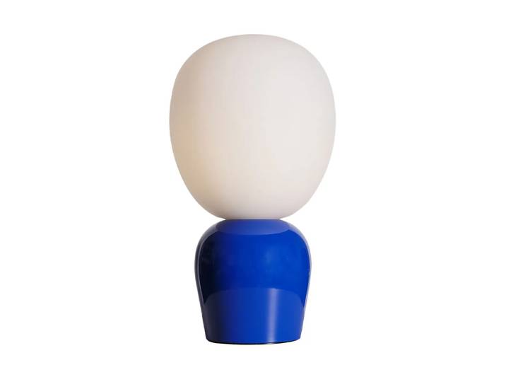 Belid Lampe de table Buddy verre opale Bleu outremer