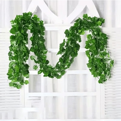 Inspire Picks Artificial Ivy Leaf Garland Lush Hanging Vines For Home Kitchen & Wedding Decor grapes 4m (2 String)