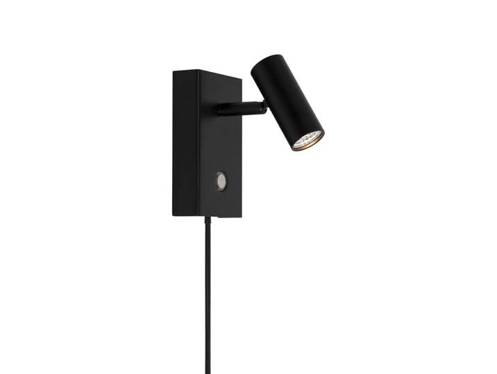 Applique murale led réglable noire minimaliste avec interrupteur