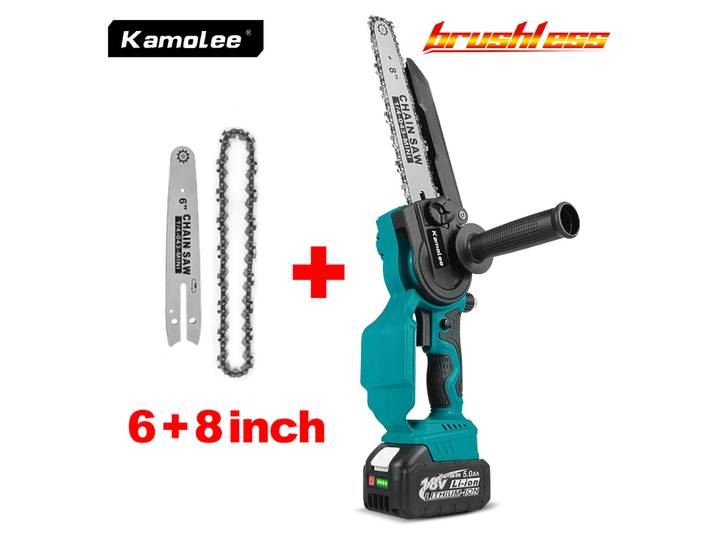 Kamolee-Mini scie électrique aste sans balais, scie JOSaw, coupe-bois, élagage, outils électriques de jardin, 6 po + 8 po