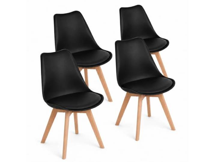 EGGREE Esszimmerstühle 4er Set Schwarz Schalenstuhl für Esstisch Küche Büro