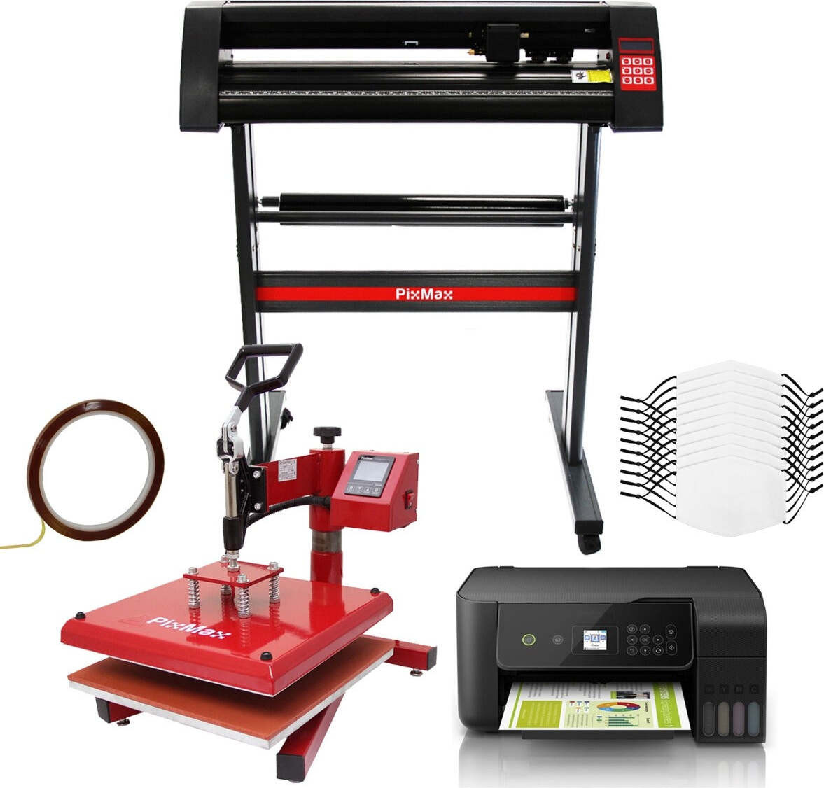 Monster Shop Set van 10 gezichtsmaskers met persmachine, inktjetprinter, snijplotter en signplotter