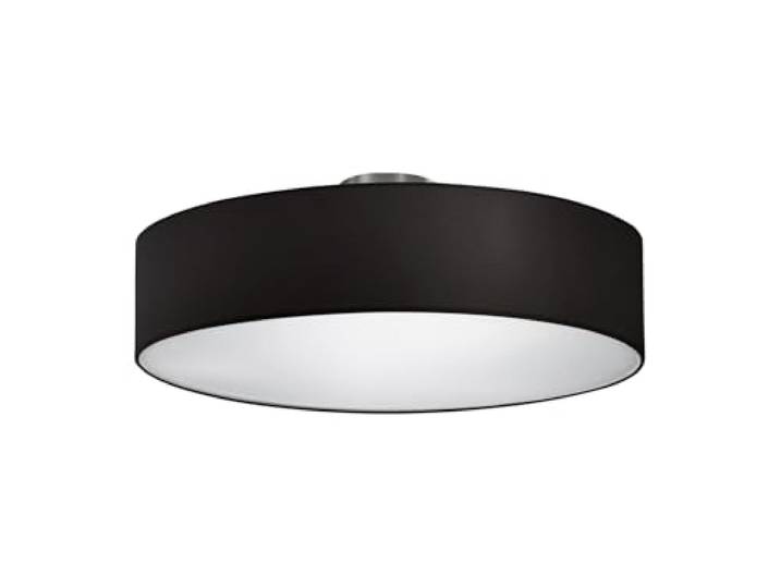 TRIO\, Plafonnier\, Hotel 3xE27\, max.60\,0 W Tissu\, Noir\, Corps: metal\, Nickel mat Ø:50\,0cm\, H:20\,5cm IP20
