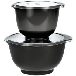 Rosti Rührschüssel Set 2tlg. mit Deckel "Margrethe" schwarz (carbon black) 1,5+3,0L