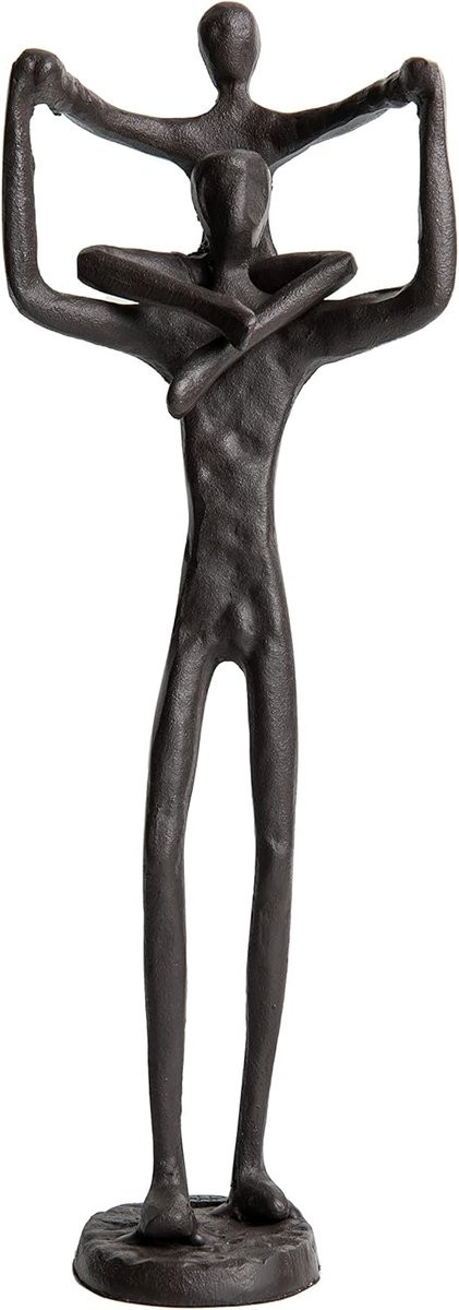 Ouder Kind Sculptuur - Decoratief Standbeeld - Abstracte Figuur - Zwart - Hoogte: 259 cm