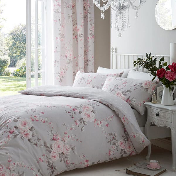 Catherine Lansfield Canterbury Duvet Set Grey