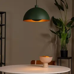 Lucide SIEMON Pendelleuchte Ø40cm E27 Grün 40W Stahl höhenverstellbar dimmbar
