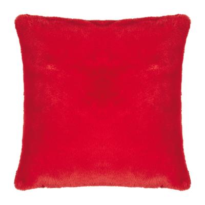 Dekokissen PAD "GAZELLE", rot (rot, unifarben), B:50cm L:50cm, Polyester, Dekokissen_Sitzkissen_Kissenhüllen, Samtweich mit edler Schimmer-Textur