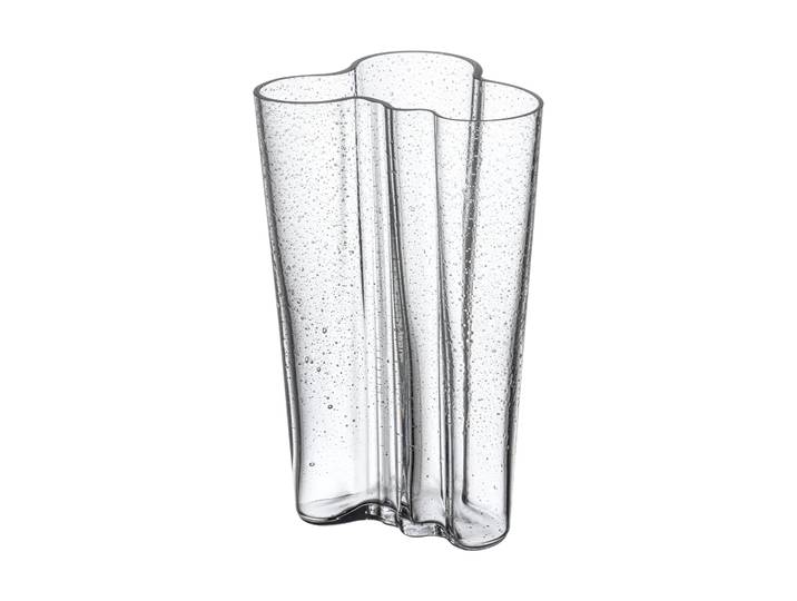 Iittala Vase Alvar Aalto 200 mm Verre à bulles transparent, Édition anniversaire