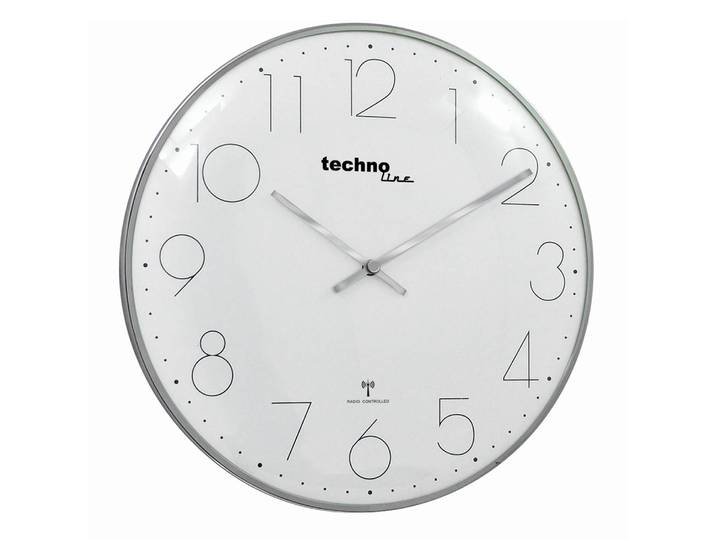 Wanduhr WT 8235 Alurahmen / Glasabdeckung Ø 35cm Silber/Silber