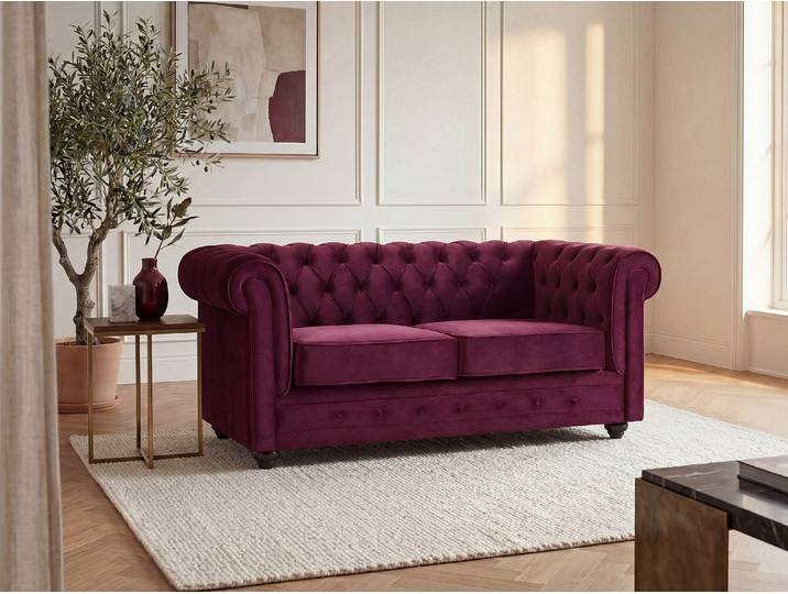 Sofa 2-Sitzer - Samt - Purpur - CHESTERFIELD