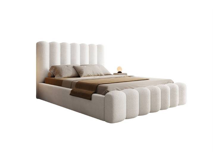 Fun Möbel Polsterbett Bett MACON in Stoff Ascot / Speed Versand (Mit oder ohne Matratze), Speed Versand
