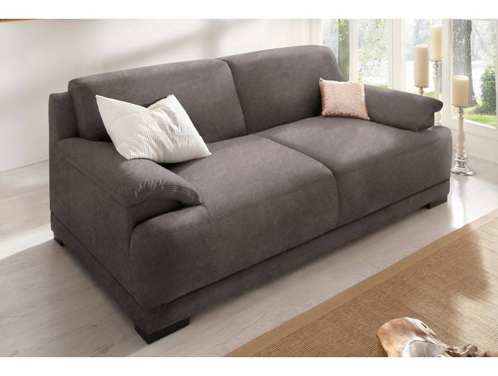 3-Sitzer HOME AFFAIRE Telos mit Boxspring-Federung für hohen Sitzkomfort , grau, B:218cm H:80cm T:96cm, dicke Luxus-Microfaser in Lederoptik (100% Polyester);Chenille (100% Polyester);Microfaser-PRIMABELLE (100% Polyester), Sofas, 3-Sitzer, mit Boxspring-Federung