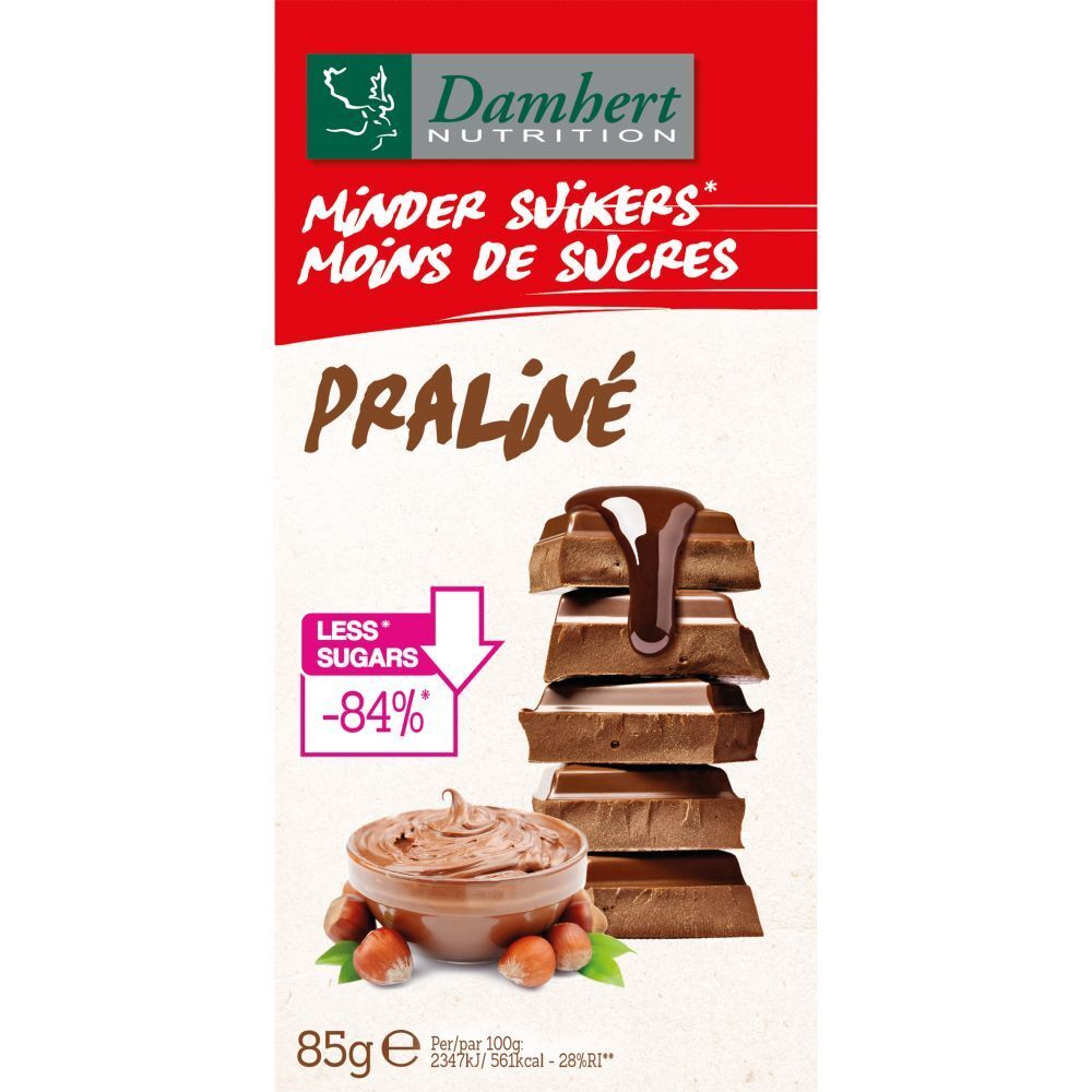 Damhert Chocolade Praline Zonder Suiker 85 g Schokolade