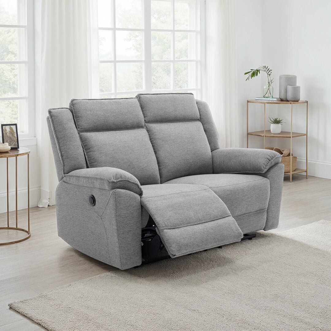 Latitude Run Beola Linen Electric Reclining Sofa Grey 2