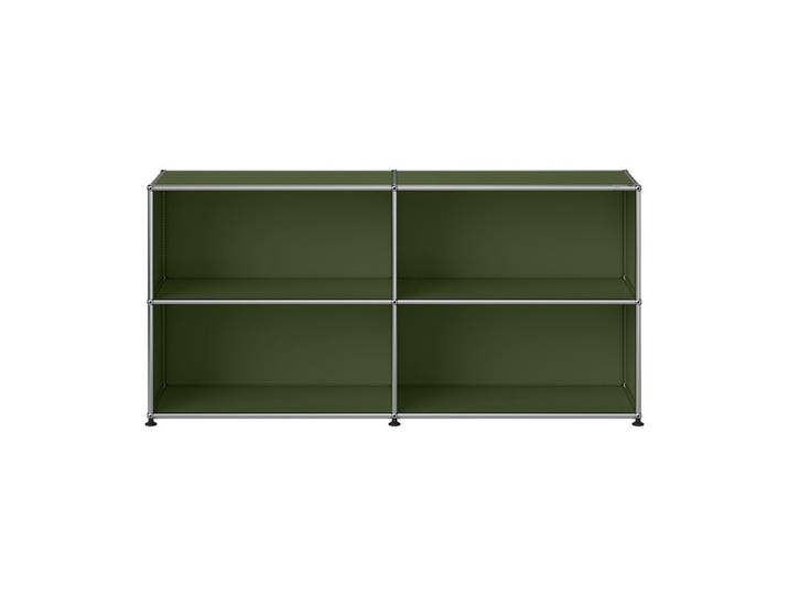 USM Haller Sideboard M67 olivgrün 2-fach breit 4 Fächer offen 152.3x74x37.3 cm