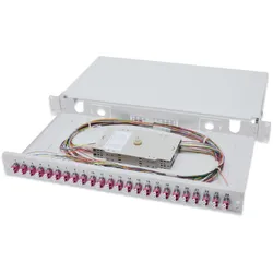 Digitus LWL Spleißbox, 1HE, bestückt, 24x LC DX, OM4