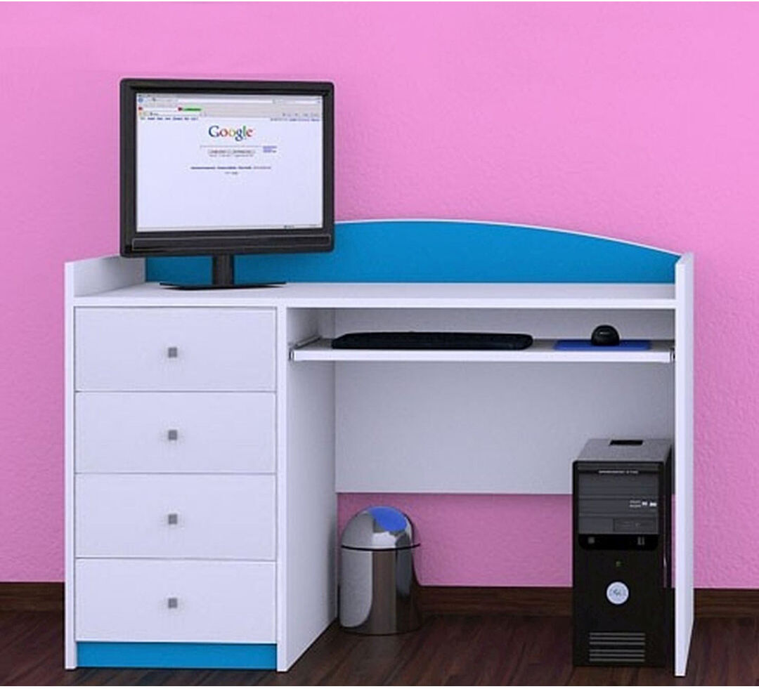 Isabelle & Max Thelonius 125cm Computer Desk Blue 85cm H X 125cm W X 60cm D