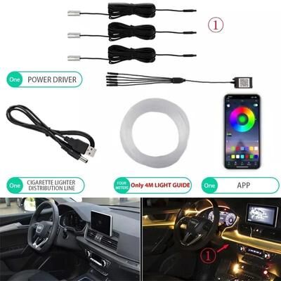 Uplift Essentials Flexible EL Wire Car Interior RGB LED Strip Lights With App Control 3in1 4m Usb