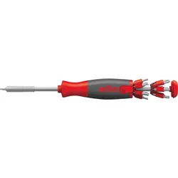 WIHA 43895 - Schraubendreher mit Bit Magazin LiftUp 26one®, mit 13 Doppelbits