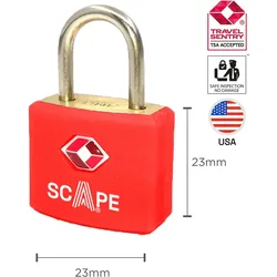 Scape Travel, Vorhängeschloss, TSA padlock red