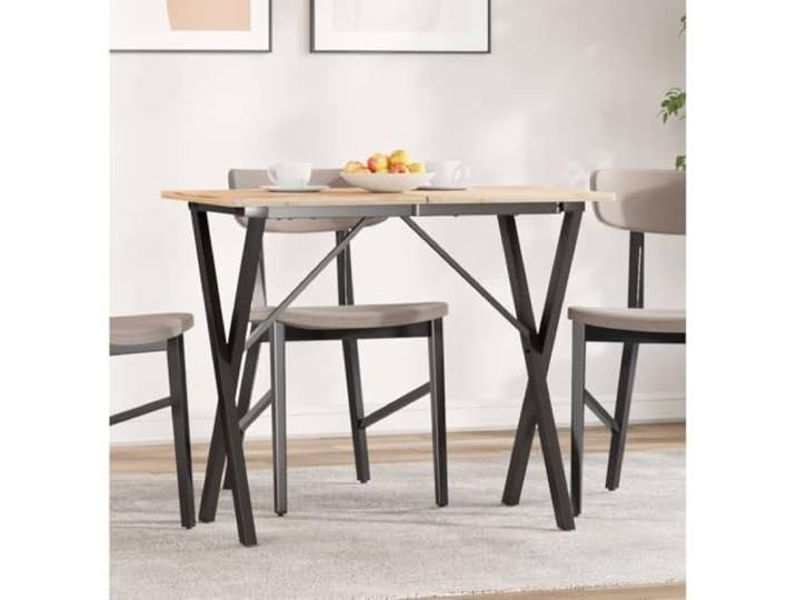PHGTYUK Esstisch-Gestell X-Form 80x40x73 cm Stahl Pulverbeschichtet, Robust, Vorgebohrte Löcher, Montageplatte, Nur Tischbeine