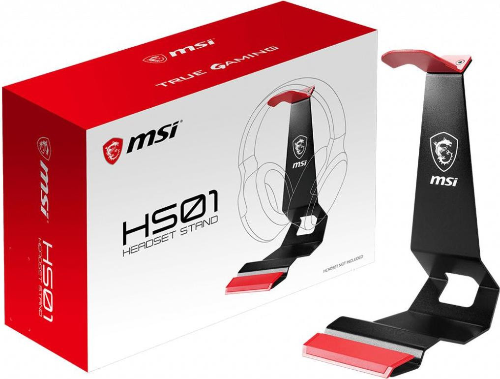MSI HS01 hoofdtelefoonstandaard - Zwart/Rood