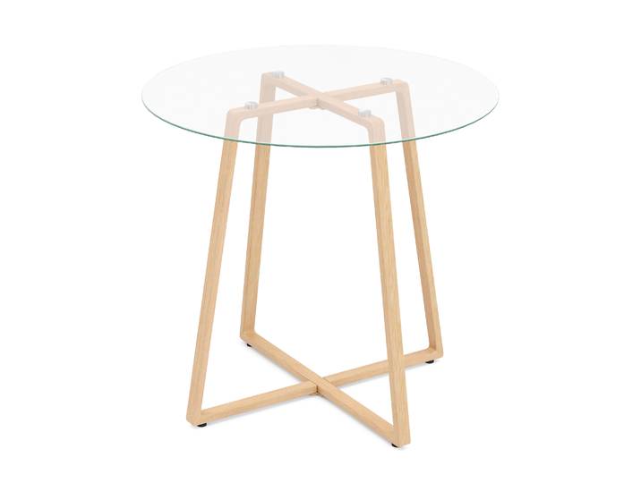Esstisch Glas CRESSIDA rund 80 cm braun