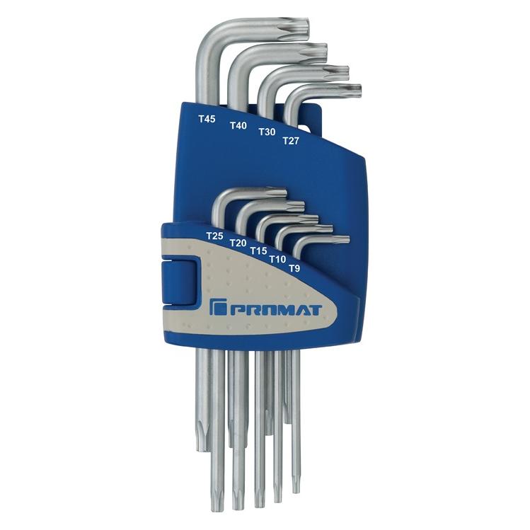 Nordwest Handel AG Winkelschraubendrehersatz 9tlg. TORX T9-T45 im Kunststoff-Halter PROMAT (T-profil) (36874298)