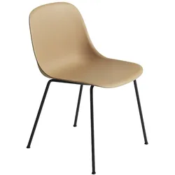 Muuto Fiber Side Chair, tube base, ochre / schwarz