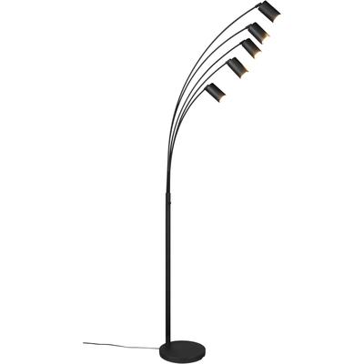 TRIO LEUCHTEN Stehlampe "MARLEY, 5-flammige Bogenleuchte, exkl 5x GU10 max 10W, Kippschalter", schwarz (schwarz matt), 5, Ø 28cm H: 200cm, 1 Stk., Leuchten, Höhe 200 cm, Leuchtenarme flexibel verstellbar Leseleuchte Stehleuchte, Stehlampe