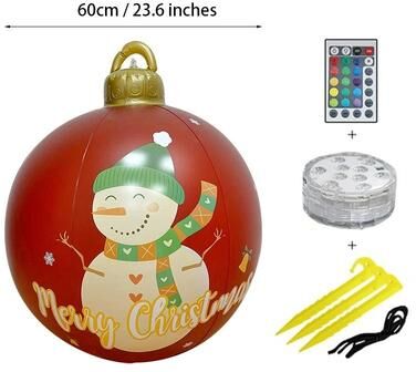 Uplift Essentials 24 Inch Outdoor Waterproof Inflatable Christmas Ornament Ball style G