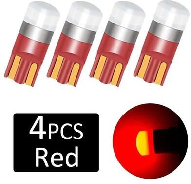 Inspired Living 4 Pack T10 W5W 3030 SMD 6000K White LED Interior Dome Bulbs red 4pcs