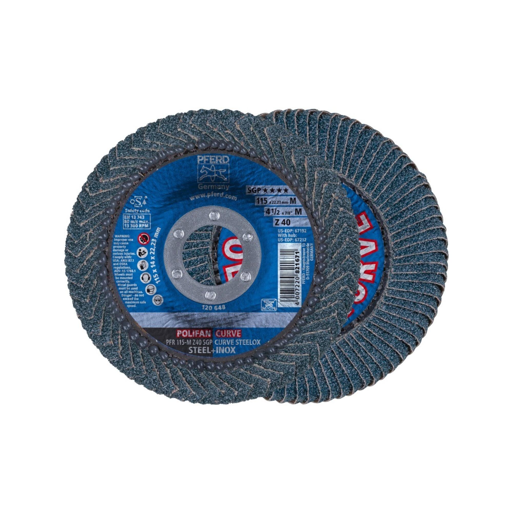 Pferd Fächerschleifscheibe Z 40SGP CURVE M 115mm K40 (67689032)