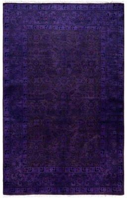 Overton "Overdyed One-of-a-Kind Hand-Knotted Area Rug - Purple - 4' 6"" x 7' 0"""