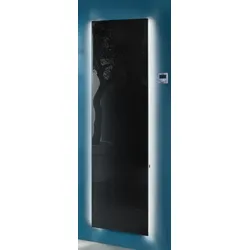BEMM Plawa Purline Glas EK - Top-Elektrokomplett-Planheizwand, 180 x 65 x 62,5 cm, 530W, RAL 9005 (Weiß), mit LED-Hinterleuchtung optional
