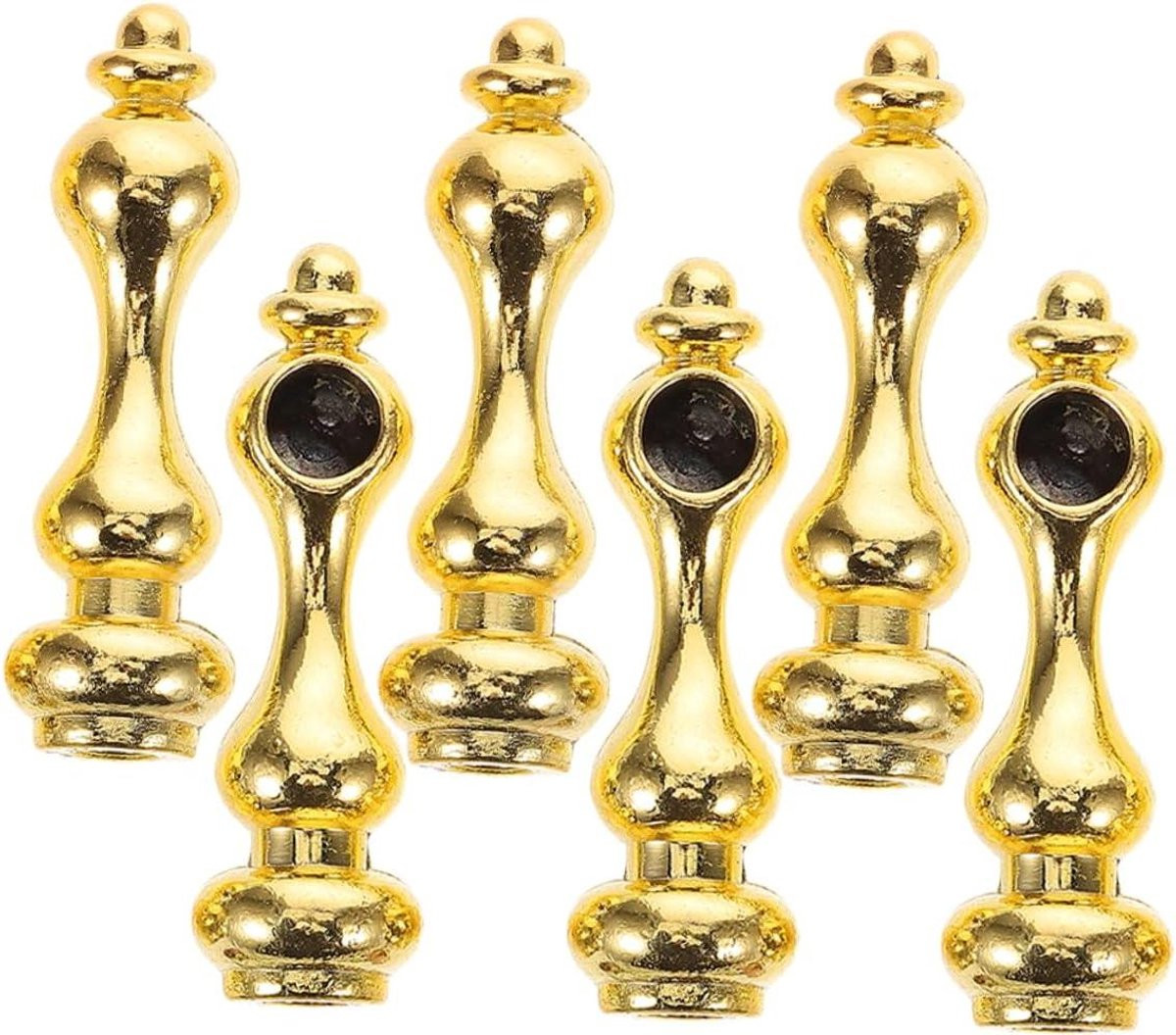 Hekaccessoires Set met Glazen Leuning en Meubelverbinding in Kalebas Ontwerp, 6 Stuks, Goud
