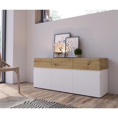 Lowboard HOME AFFAIRE "Rimini", braun (alpinweiß, artisan eiche), B:134,9cm H:59cm T:40cm, Holzwerkstoff, Sideboards, Lowboard, Breite 135 cm