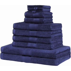 NatureMark Handtuch Set, navyblau, aus 100% Baumwolle, 4 Hand-, 2 Dusch-, 2 Gästetücher & 2 Waschlappen, 500 g/m²