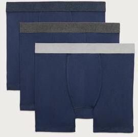 Lucky Brand 3 Pack Cotton Viscose Boxer Briefs - Men's Accessories Underwear Boxers Briefs in Dark Blue, Size XL