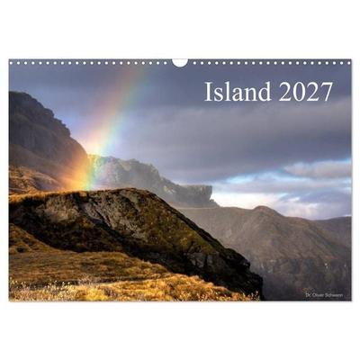 Island 2027 (Wandkalender 2027 DIN A3 quer), CALVENDO Monatskalender