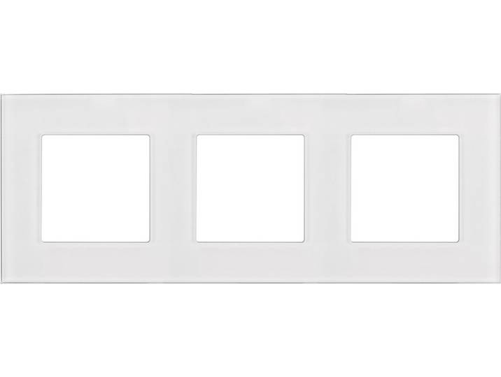 Maclean - 3-voudig glazen frame voor contactdoos - Modulaire wandcontactdoos inbouw (3-voudig glasframe voor wandcontactdoos\, wit)