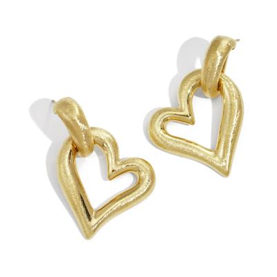Paar Ohrhänger ADELIA´S "Ohrringe Ohrhänger mit offenem Herzmotiv aus Edelstahl", Damen, Gr. Damen, gold (goldfarben), Ohrringe, Trendig gestalteter Modeschmuck mit offenem Herzmotiv