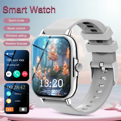 Inspire Daily Merch Fitness Tracker Smart Watch For Men And Women Wireless Calling Sports Smart Watch Screen silvery