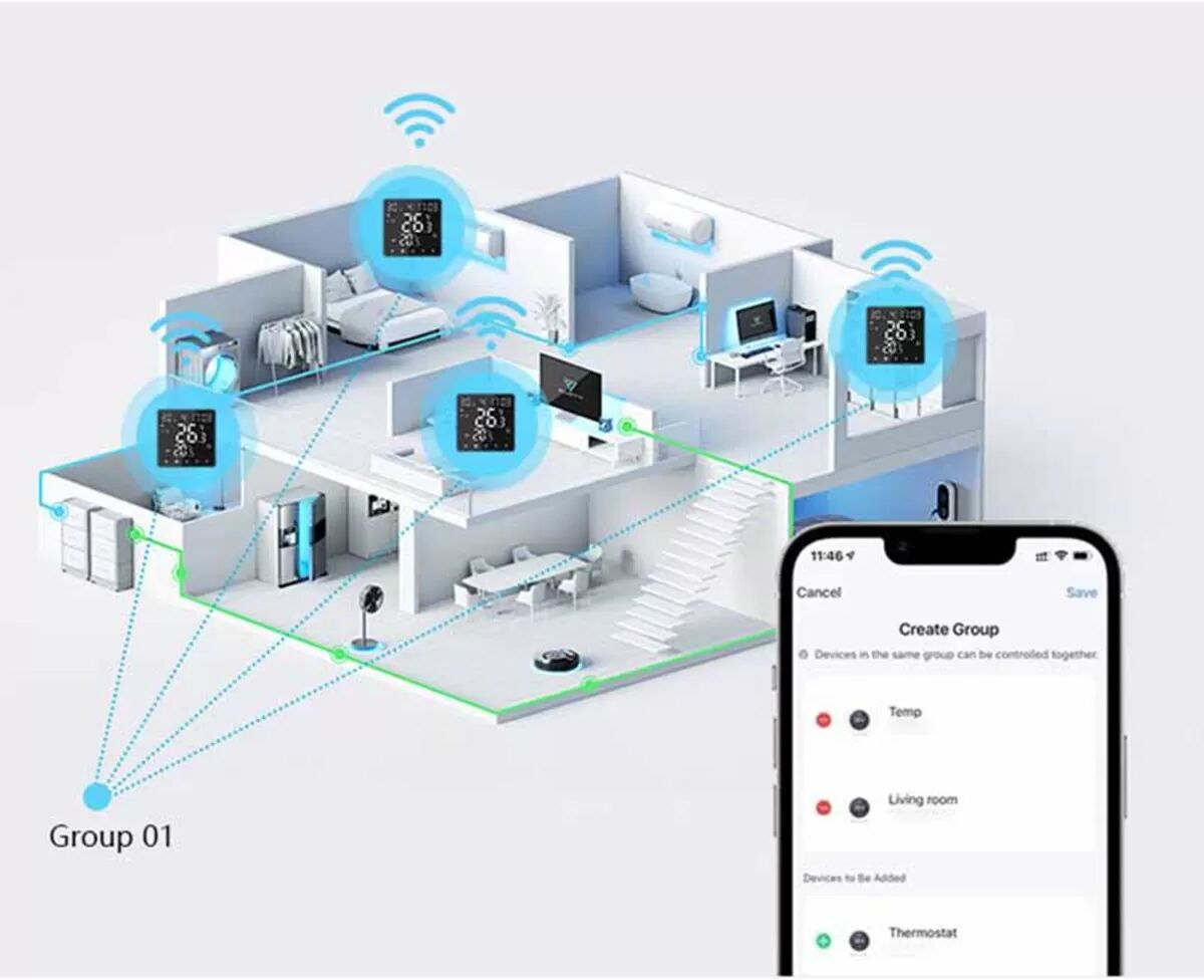 INF Smart Thermostat-8935: WLAN-Heizkörperthermostat mit App-Sprachsteuerung für die Heizungsanlage Weiß