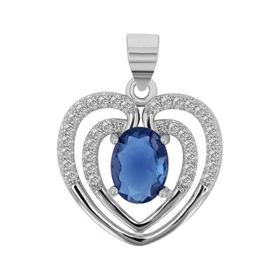 Herzanhänger AKZENT "Tilla" aus 925 Sterlingsilber, rhodiniert, langlebig", weiß, Schmuckanhänger, Damen, Silber 925 (Sterlingsilber)