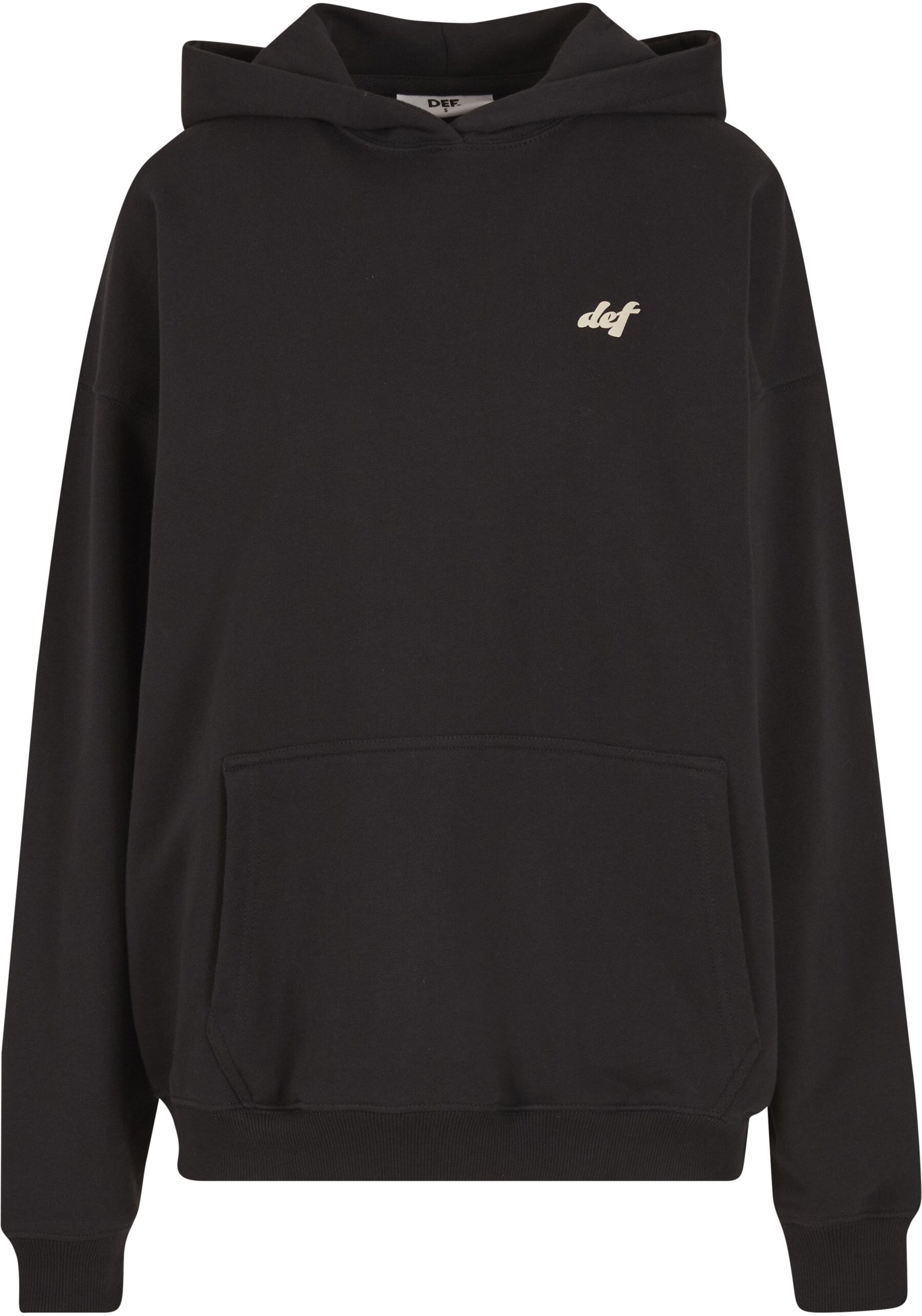 Kapuzensweatshirt DEF "DEF DEF Butterfly Effect Hoody", Damen, Gr. XL, schwarz (jet schwarz), 100% Baumwolle, bedruckt, Rundhals, Sweatshirts