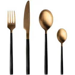 BergHoff Besteck-Set Gem, Besteck, Schwarz, Gold