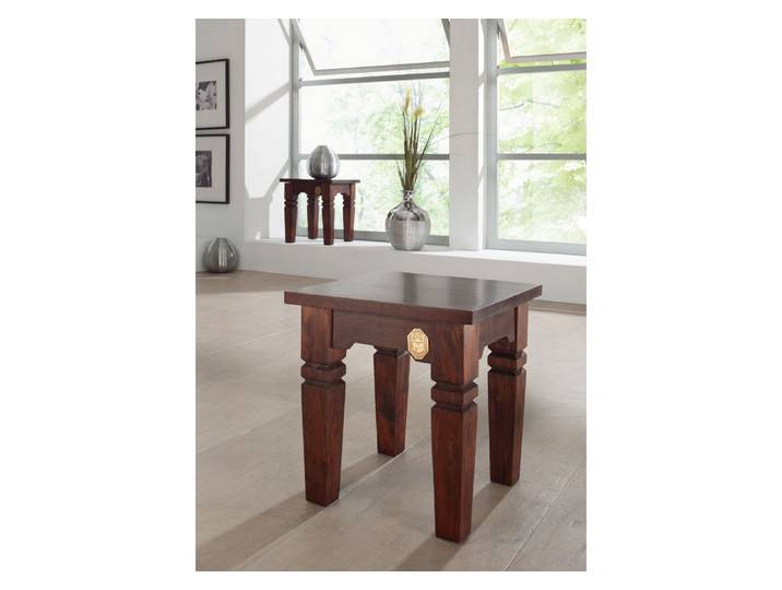 Tabouret 42x42 Acacia laqué Nougat OXFORD #601